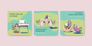 stilli ev şablonu tasarımı metin, vektör illüstrasyonu