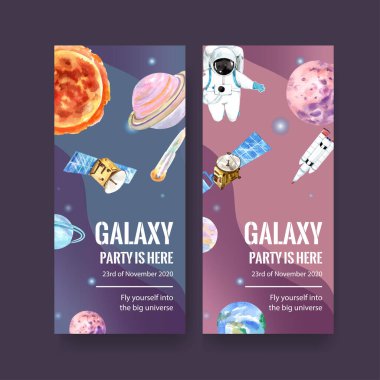 stil sahibi galaksi broşürleri metin, vektör illüstrasyonlu tasarım
