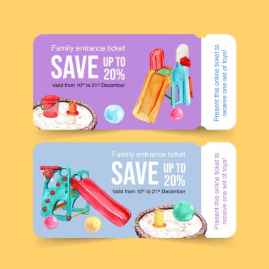 Metin ve vektör illüstrasyonlu stil oyun alanı şablonu tasarımı