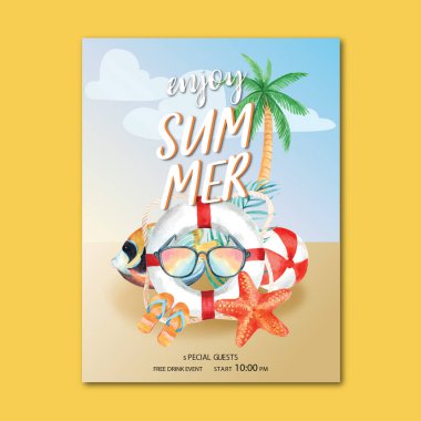 Metin ve vektör illüstrasyonlu stil şablonu tasarımı