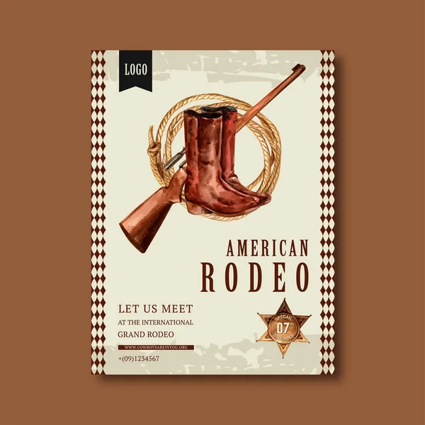 Diseño Elegante Plantilla Carteles Cowboy Con Texto Ilustración Vectorial — Archivo Imágenes Vectoriales