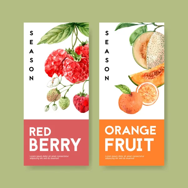 Elegantes Frutas Volantes Plantilla Diseño Con Texto Ilustración Vectorial — Vector de stock