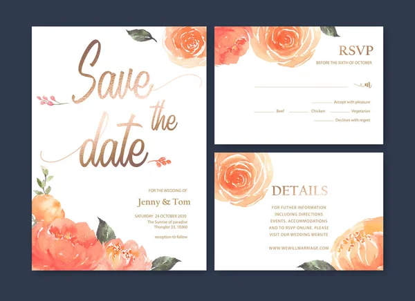 Design Elegante Modello Carte Sposa Con Testo Illustrazione Vettoriale — Vettoriale Stock