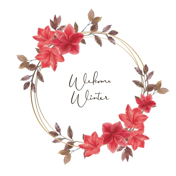 Modèle Élégant Fleurs Couronne Design Avec Texte Illustration Vectorielle — Image vectorielle