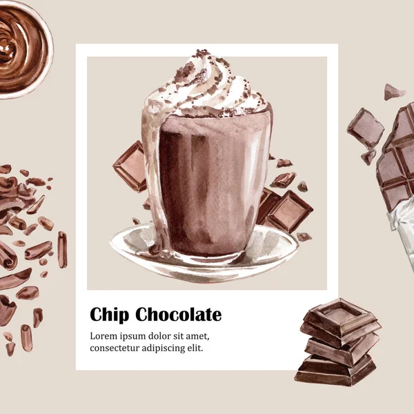 Design Modelo Composição Chocolate Elegante Com Texto Ilustração Vetorial — Vetor de Stock
