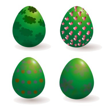 şık Paskalya yumurtaları şablon tasarımı, vektör çizimi