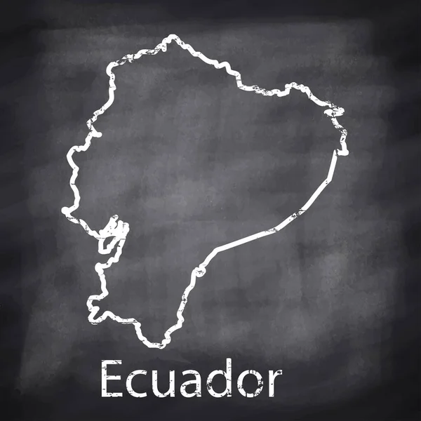 Esboço Branco Mapa Sobre Fundo Escuro — Vetor de Stock