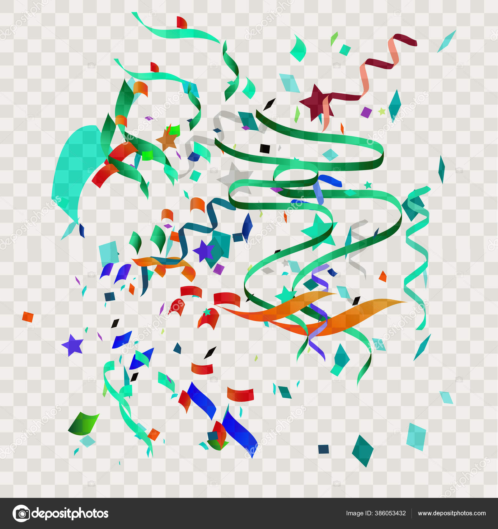 Colored Confetti Background Template Design Vector Illustration Stock