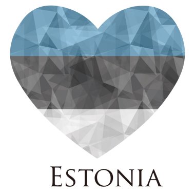 Üçgen desenli, vektör illüstrasyonlu Estonya bayrağı 