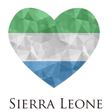 Üçgen desenli, vektör illüstrasyonlu Sierra Leone bayrağı. 