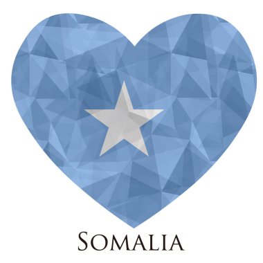 Üçgen desenli, vektör illüstrasyonlu Somali bayrağı şeklinde bir kalp. 