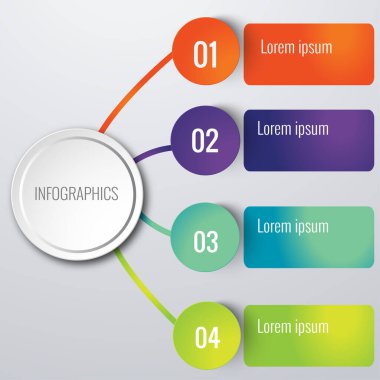 Metin ve vektör illüstrasyonlu 3d iş şeması 