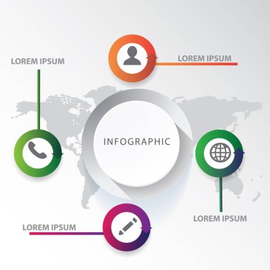 Metin ve vektör illüstrasyonlu 3d iş şeması 