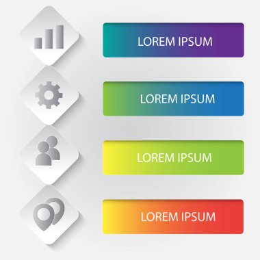 Metin ve vektör illüstrasyonlu 3d iş şeması 