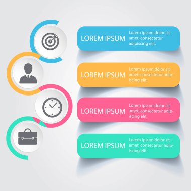 Metin ve vektör illüstrasyonlu 3d iş şeması 