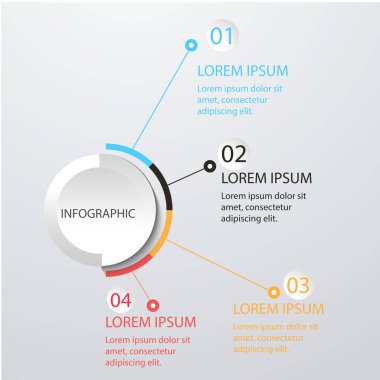 Metin ve vektör illüstrasyonlu 3d iş şeması 