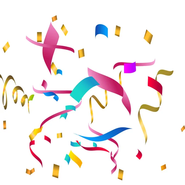 Gekleurde Confetti Witte Achtergrond Template Ontwerp Vector Illustratie — Stockvector