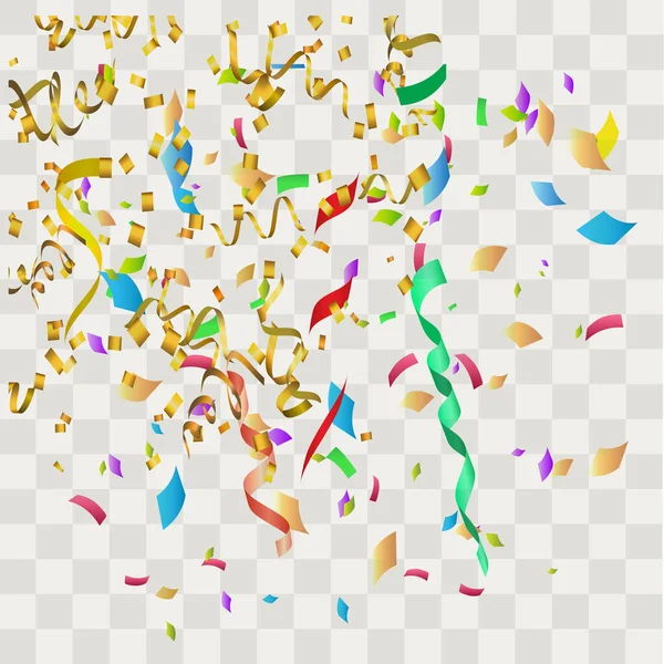 Gekleurde Confetti Zonder Achtergrond Template Ontwerp Vector Illustratie — Stockvector