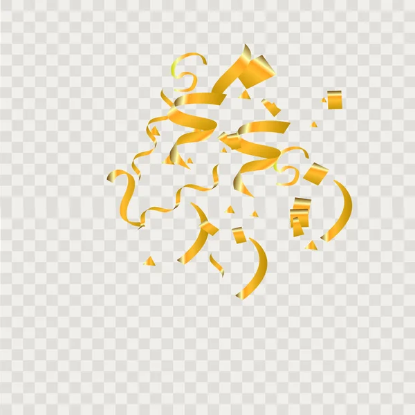 Gold Confetti Background Template Design Vector Illustration — Stock Vector
