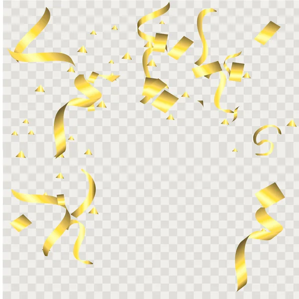 Gold Confetti Background Template Design Vector Illustration — 스톡 벡터