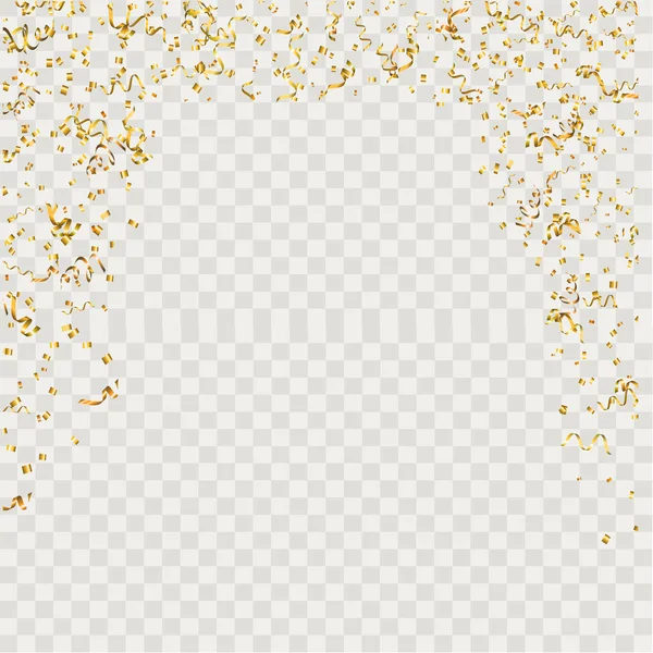 Gold Confetti Background Template Design Vector Illustration — 스톡 벡터