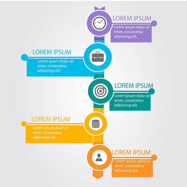 3d business charts template with text, vector illustration 