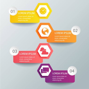 Metin ve vektör illüstrasyonlu 3d iş şeması 