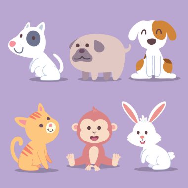 çizgi film şablon vektör illüstrasyonunu ayarla 