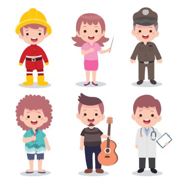 çizgi film şablon vektör illüstrasyonunu ayarla 