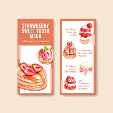 stil çilek pişirme şablonu tasarımı metin, vektör illüstrasyonu