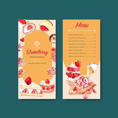 stil çilek pişirme şablonu tasarımı metin, vektör illüstrasyonu