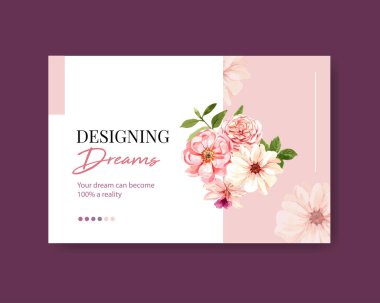 şık yaz çiçekleri poster şablonu tasarımı metin, vektör illüstrasyonu