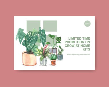 şık yaz bitkileri poster şablonu tasarımı metin, vektör illüstrasyonu