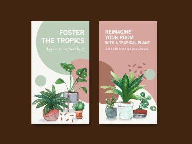 şık yaz bitkileri afişlerinin tasarımı metin, vektör illüstrasyonu