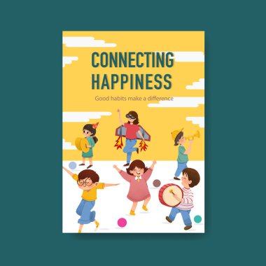 Metin ve vektör illüstrasyonlu stil gençlik günü poster tasarımı