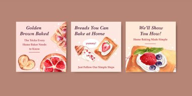 Broşür ve broşür ve broşür için fırın tasarımlı ilanlar şablonu