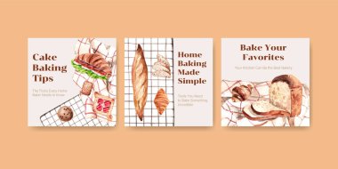 Broşür ve broşür ve broşür için fırın tasarımlı ilanlar şablonu