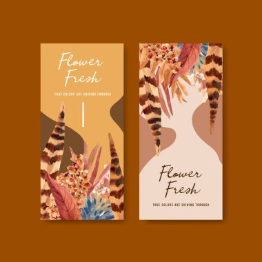 Broşür ve broşür ve broşür için sonbahar çiçeği konsepti tasarımlı el ilanı şablonu