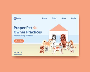 İnternet sitesi şablonu ve internet ve çevrimiçi suluboya resimleme için gıda tasarımı