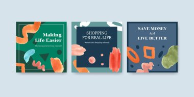 Broşür ve broşür ve broşür için alışveriş tasarımı ile tanıtım şablonu