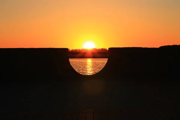 Zonsondergang Zomer Zee Embankment — Stockfoto