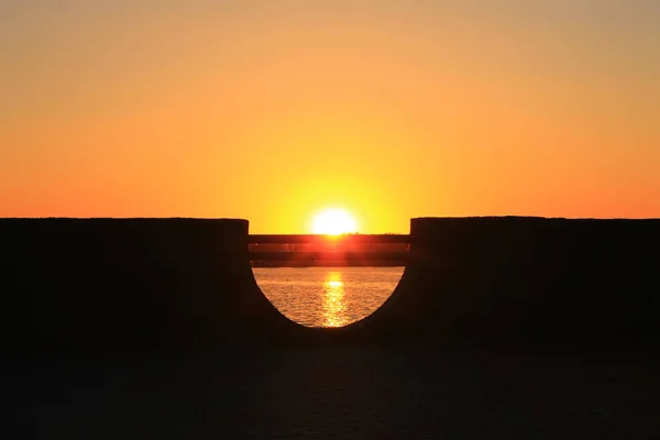 Zonsondergang Zomer Zee Embankment — Stockfoto