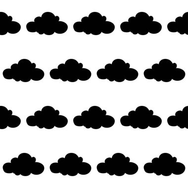 Doodle bulutlar Dikişsiz desen arka plan. Kartı, davet, poster, Tekstil için soyut bulutlar örneği, çanta baskı, reklam, t gömlek vb modern atölye. 