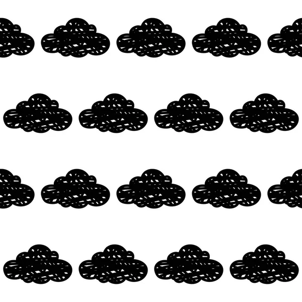 Nubes Doodle Fondo Patrón Sin Costuras Muestra Abstracta Las Nubes — Archivo Imágenes Vectoriales