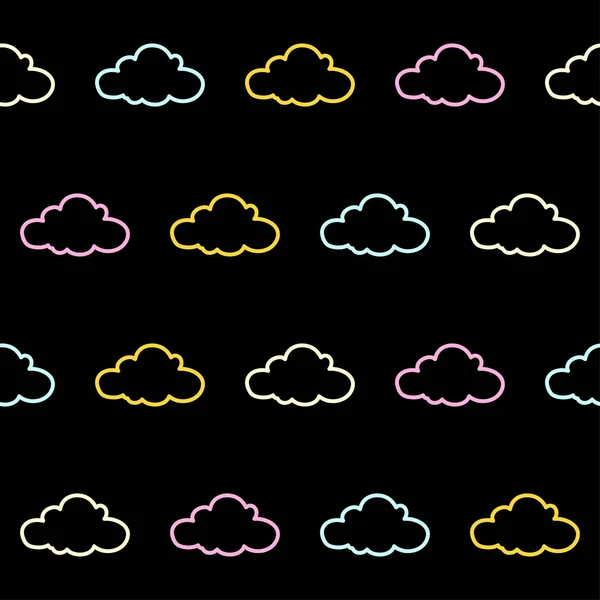 Doodle Nuvens Sem Costura Fundo Padrão Nuvens Abstratas Swatch Para — Vetor de Stock