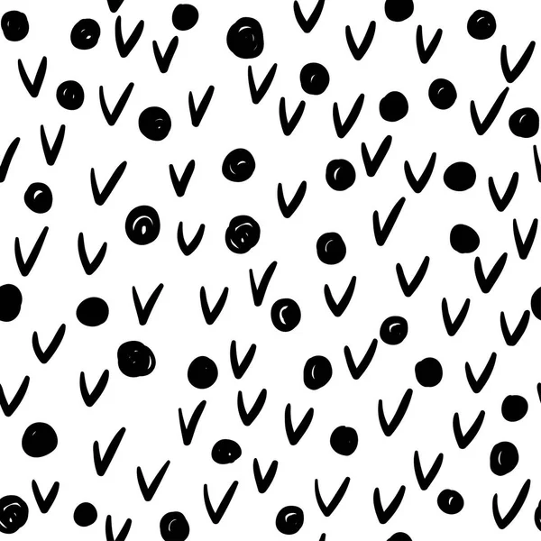 Handmade Contrast Seamless Pattern Childish Craft Monochrome Wallpaper Birthday Card — Stock Vector