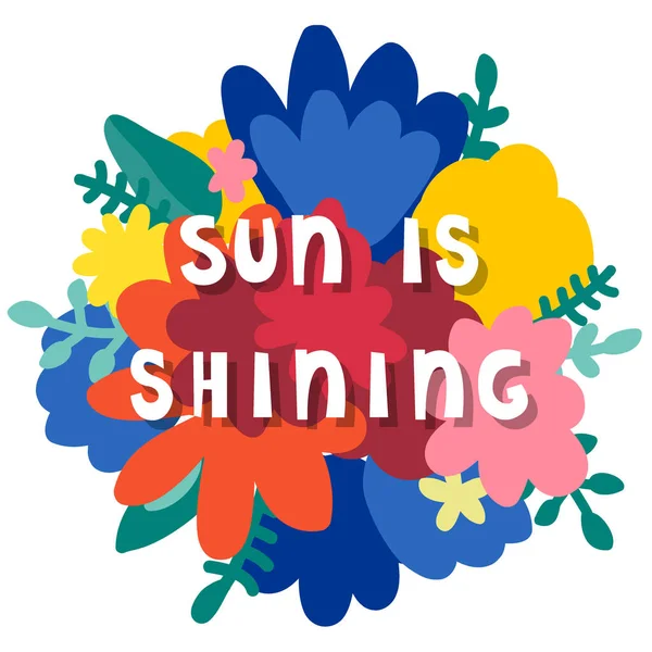 Çiçekli karalama arkaplanı ve el yapımı mesaj. Parlak çiçekler ve basit düşman harf tasarımı hediye kartı, mağaza satışı reklamları, çanta baskısı, olumlu poster, kitap kapağı, atölye davetiyesi vs.. 