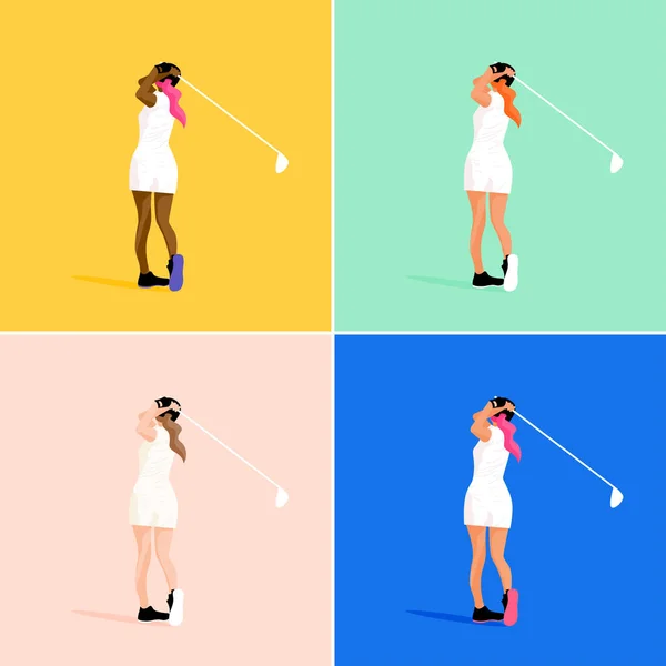 123 Silhouette lady golfer Stock Vector Images, Royalty-free Silhouette lad...