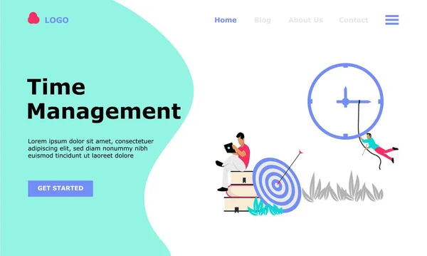 Concepto Ilustración Vectores Gestión Del Tiempo Adecuado Para Landing Page — Archivo Imágenes Vectoriales