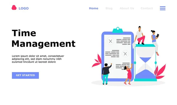 Concepto Ilustración Vectores Gestión Del Tiempo Adecuado Para Landing Page — Vector de stock
